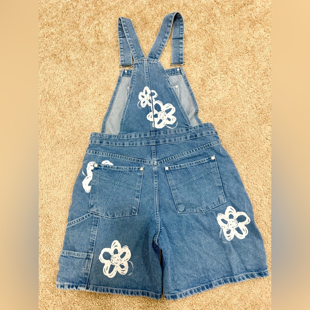 NWOT Free People Women's Blue and White Dungarees-overalls - Picture 5 of 5
